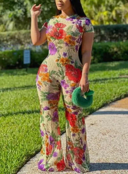 Floral Lace Bell Jumpsuit