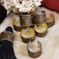 Luxury Upcycled LV Monogram Cuff Bracelet