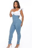 Luxe Split Denim Jumpsuit