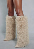 Demure Diamanté Faux Fur Boot