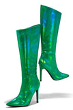 Metallic Tall Heel Boots