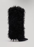 Demure Diamanté Faux Fur Boot