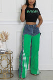 Denim Mixed Sweatpants
