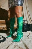 Metallic Tall Heel Boots