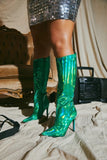 Metallic Tall Heel Boots