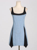 Denim & Leather Mini Dress