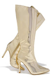 Metallic Tall Heel Boots