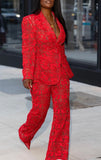 Red Laced Pants Set