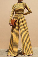 Stripe Knitted Pants Set