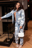 Denim Bloom Pants Set