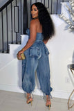 Corset Denim Jumpsuit