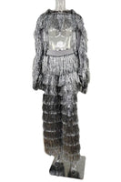 Silver Fringes Pants Set