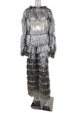 Silver Fringes Pants Set