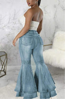 Ruffled Flared Jeans