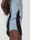 Denim & Leather Mini Dress