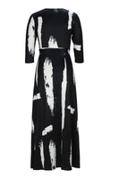 Black & White Abstract Maxi Dress