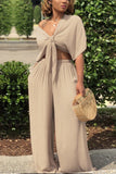 Chic V-neck Pants Set