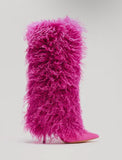 Demure Diamanté Faux Fur Boot