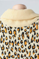 Leopard Print Overthrow Sweater