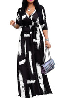 Black & White Abstract Maxi Dress