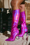 Metallic Tall Heel Boots