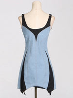 Denim & Leather Mini Dress