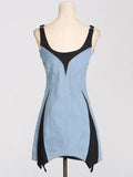 Denim & Leather Mini Dress