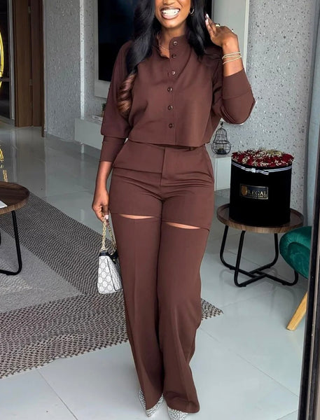 Slitted Matching Pants Set