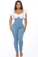 Luxe Split Denim Jumpsuit
