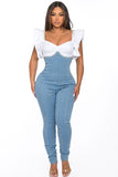 Luxe Split Denim Jumpsuit