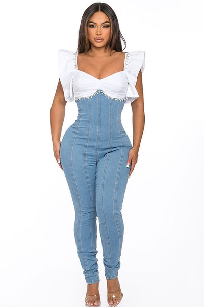 Luxe Split Denim Jumpsuit