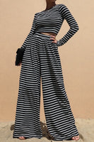 Stripe Knitted Pants Set
