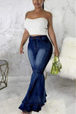 Ruffled Flared Jeans