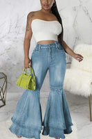 Ruffled Flared Jeans