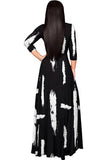 Black & White Abstract Maxi Dress