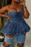 Denim Bustier Top