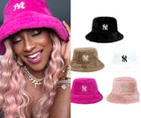 LA & NY Embroidery Fur Bucket Hats