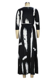 Black & White Abstract Maxi Dress