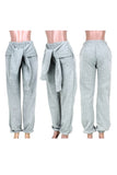 Solid knot front sweatpants