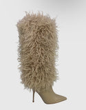 Demure Diamanté Faux Fur Boot