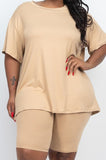 Curvy Girlie Biker Shorts Set