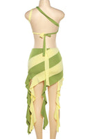 Two tone Tassel skirt set