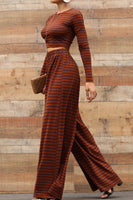 Stripe Knitted Pants Set