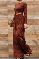Stripe Knitted Pants Set