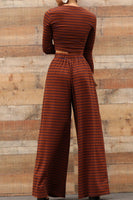 Stripe Knitted Pants Set