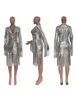 Sequin Fringe Blazer