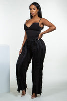 Sweetheart Fringed Pants Set