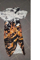 Abstract Casual Wrap Dress