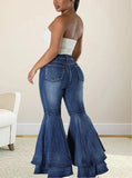 Ruffled Flared Jeans