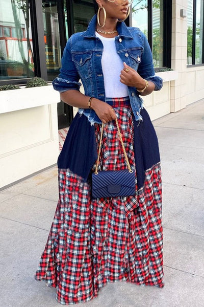 Checkered Plaid Maxi Skirt www.Girlie217